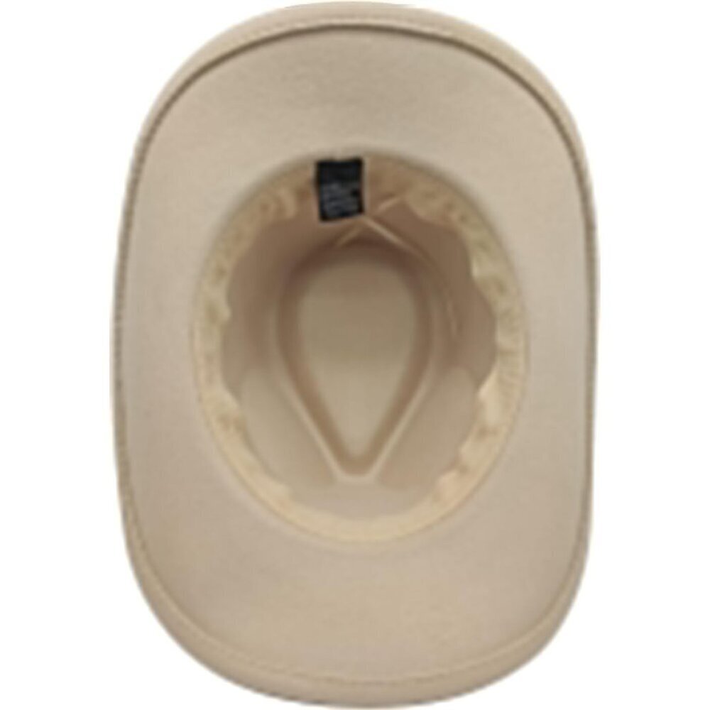 Unisex Beige Western with Braided Band Buckle Classic Fedora Cowboy Felt Hat - Picture 6 of 6